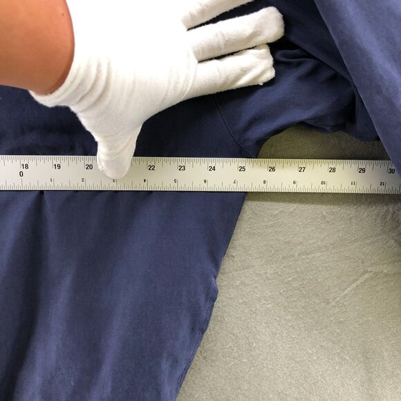 Vintage Golf Jacket Pullover Mens L Windbreaker Navy Blue Crewneck Nylon - Picture 8 of 9